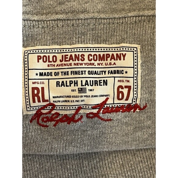 Vintage Ralph Lauren Polo Jeans Sz X Large Embroidered Spellout Hoodie Zip RL67 - Picture 9 of 10